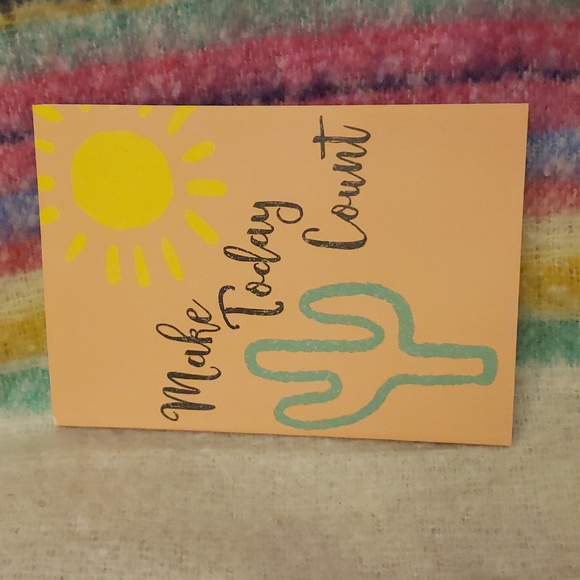 3/$10 CrownJewlz "Make Today Count" Cactus Sun Print Softcover Journal Notebook - Picture 2 of 11